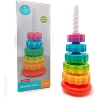 Rotating Tower Toy (1 Set), Early Education Color Recognition Toy, Adjustable Parent-child Interactive Blocks Game Toys, Dura...