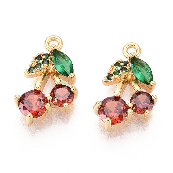 Brass Micro Pave Clear Cubic Zirconia Pendants