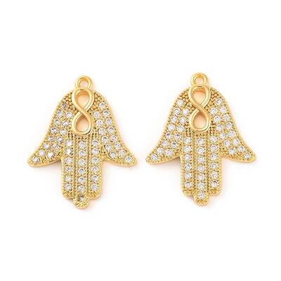 Brass Micro Pave Clear Cubic Zirconia Pendants