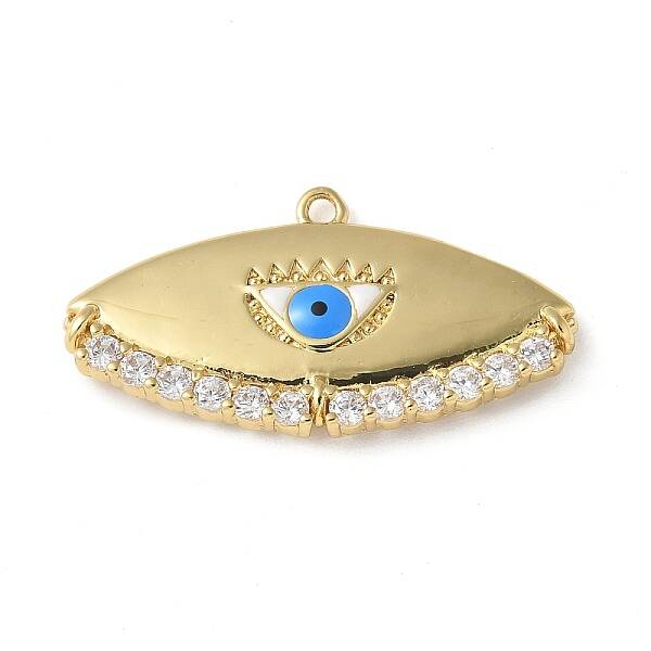Rack Plating Brass Micro Pave Cubic Zirconia Enamel Pendants