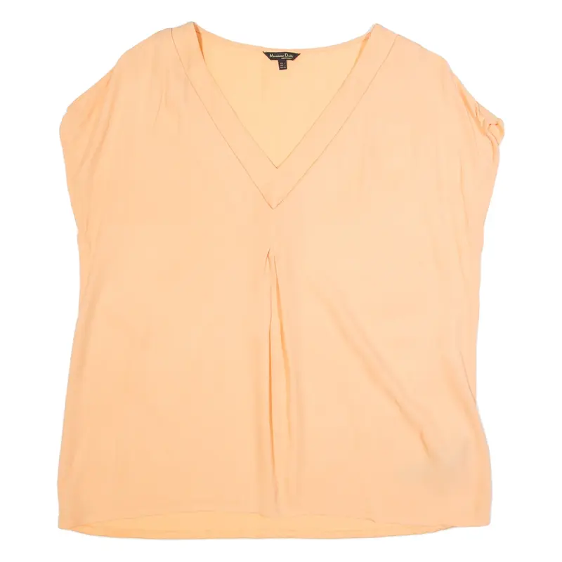 MASSIMO DUTTI Womens Top Pink V-Neck Sleeveless Viscose L