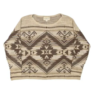RALPH LAUREN DENIM & SUPPLY Womens Patterned Jumper Brown 90s XL