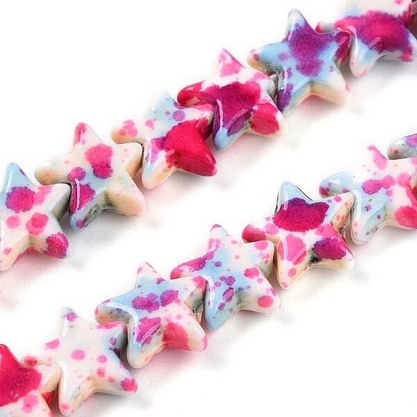 Spray Painted Synthetic Turquoise Beads Strands
