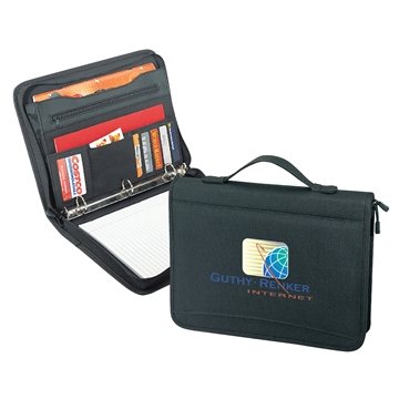 25 Custom Zipper Binder Padded Portfolio - 600D Polyester