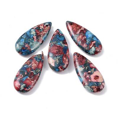 Dyed Synthetic Imperial Jasper Pendants