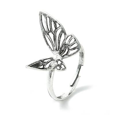 Hollow Butterfly Alloy Adjustable Rings for Women