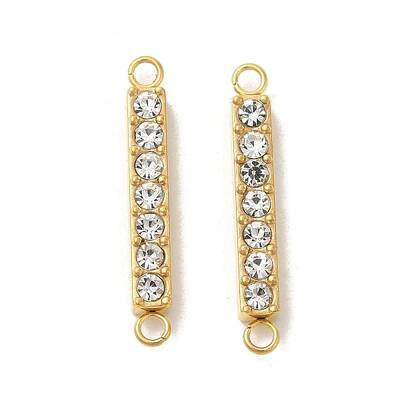 Ion Plating(IP) 304 Stainless Steel Crystal Rhinestone Connector Charms