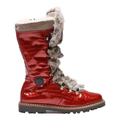 AMMANN Lace-Up Boots Red Synthetic Womens UK 8