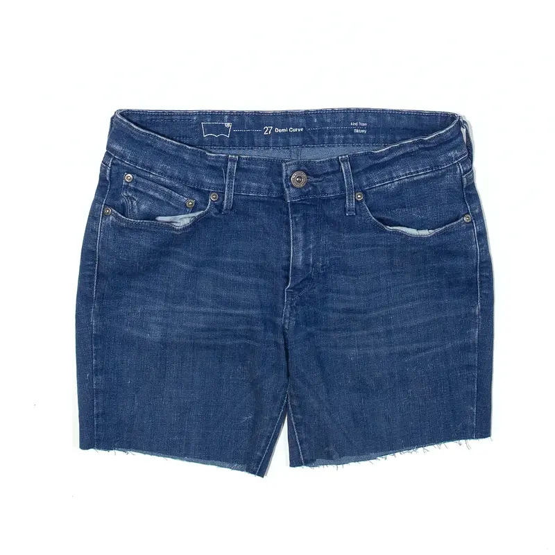 LEVI'S Cut Off Blue Regular Denim Shorts Womens S W27