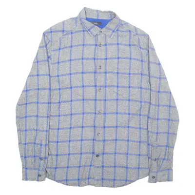 DIESEL Slim Fit Mens Shirt Grey Check Long Sleeve XL