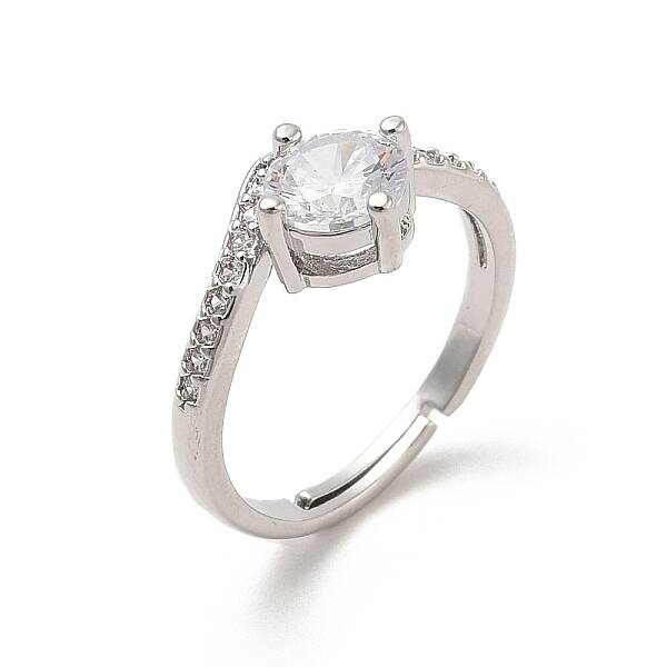 Brass Micro Pave Cubic Zirconia Rings