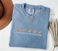 Hot Dog Shirt, Comfort Colors, Bad Day to Be a Hotdog, Funny Retro Hotdog, Women's 4th of July Shirt, Memorial Day Shirt, Lab...