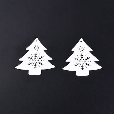 Christmas Theme Spray Painted Wood Big Pendants