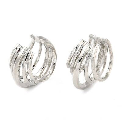 Brass Five Line Cuff Earrings