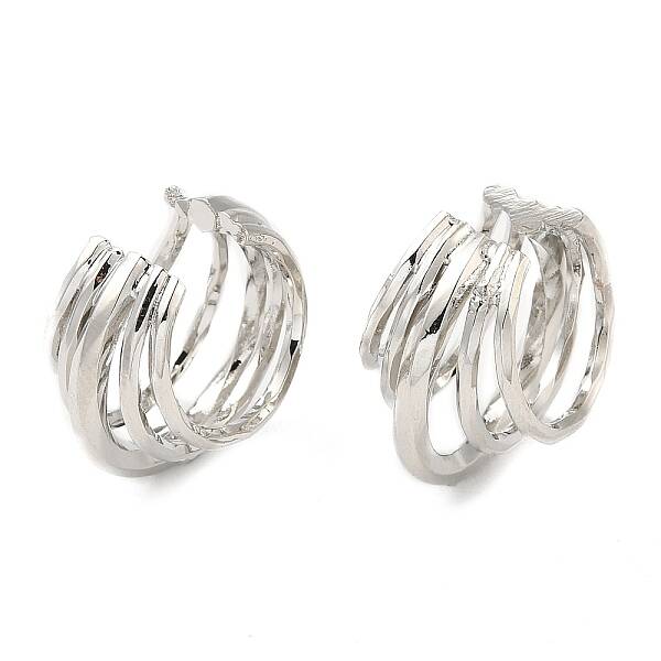 Brass Five Line Cuff Earrings