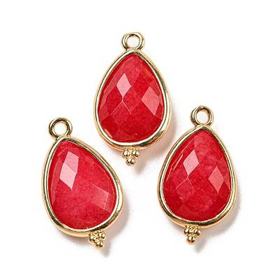 Dyed Natural Malaysia Jade Faceted Pendants