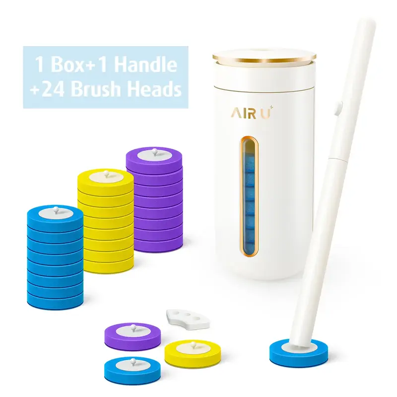 24pc, Disposable Toilet Cleaning Set,Toilet Bowl Cleaning System- 1 Toilet Brush, 1 Storage Caddy, 1 Fragrant Tablet and 24 /...