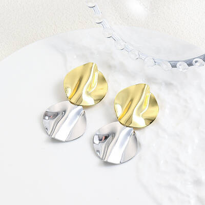 Brass Dangle Stud Earrings