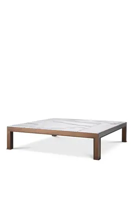 White Marble Brass Coffee Table | Eichholtz Tardieu