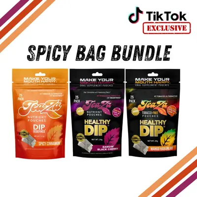 Teaza Energy Pouches Spicy Bag Combo with Tea Cut Herbs, B Vitamins, and Caffeine - Energy Pouches