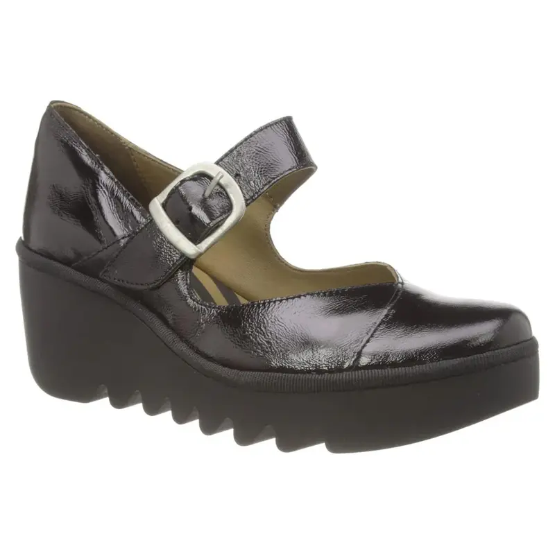 Fly London BAXE428FLY Luxor Leather Women's Hook and Loop Shoes - Black - Size:US 8-8.5 Women
