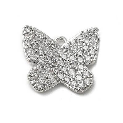 Brass Micro Pave Cubic Zirconia Charms