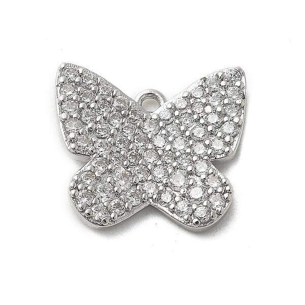 Brass Micro Pave Cubic Zirconia Charms