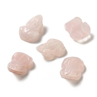 Natural Rose Quartz Frog Figurines