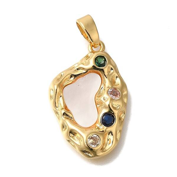 Brass Micro Pave Cubic Zirconia Pendants