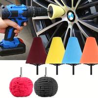 Car Wheel Hub Polishing Cone Sponge, Universal Car Wheel Hub Care Sponge, Polishing Sponge for Aluminum and Stainless Steel, ...