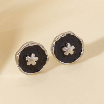304 Stainless Steel Flower Stud Earrings