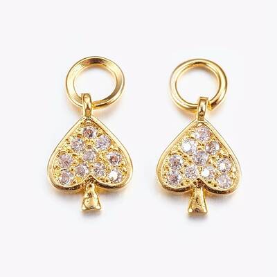 Brass Micro Pave Cubic Zirconia Charms