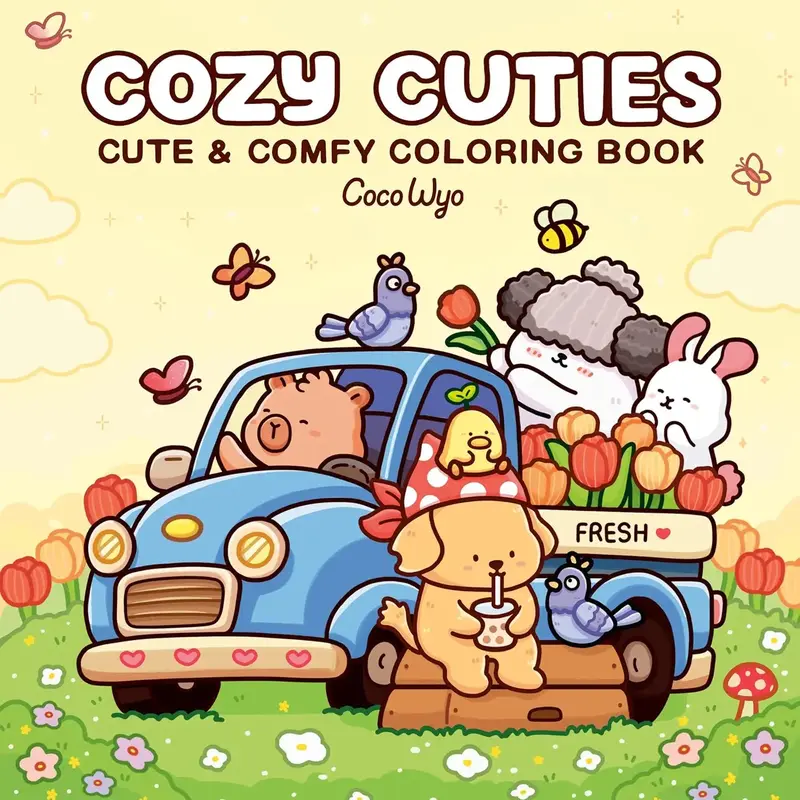 Cozy Cuties Coloring Book – Stress Relief & Family Fun with Adorable Designs for Adults & Kids - Cozy Spaces Coloring