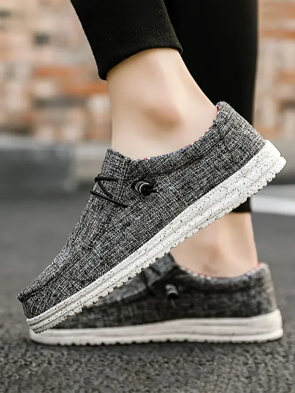 Men's Casual Lightweight Low Top Slip-on Sports Shoes for Summer, Athletic Simple Lace up Design Running Loafers, Leisure Br...