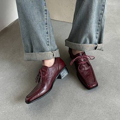 CHIKO Aina Square Toe Block Heels Oxfords Shoes