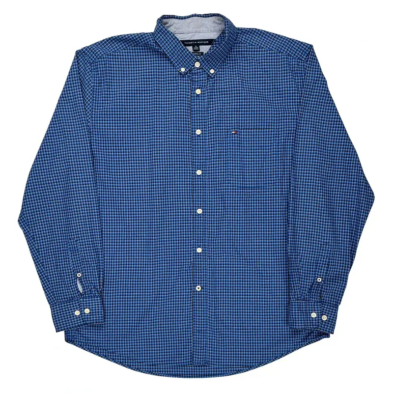 Tommy Hilfiger Checked Shirt - XL Blue Cotton