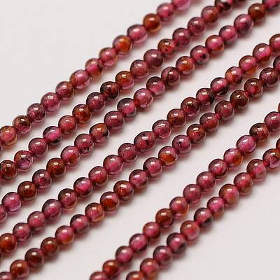 Grade AA Natural Gemstone Garnet Round Beads Strands