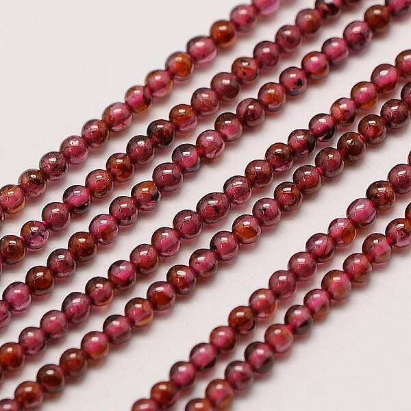 Grade AA Natural Gemstone Garnet Round Beads Strands