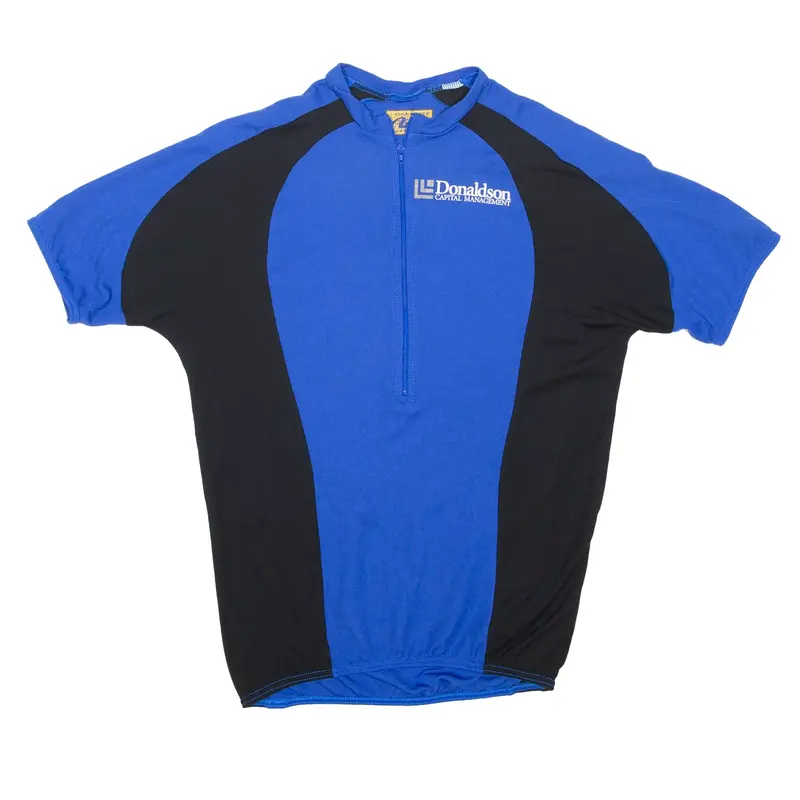 Cycling T-Shirt Blue 1/2 Zip Short Sleeve Mens S