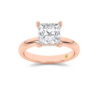 Firefly Hidden Halo Princess Cut Lab Grown Diamond Engagement Ring | 18K Rose Gold 3 3/5 CT. TW.