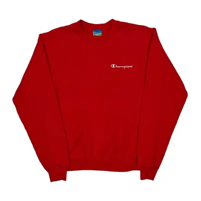 Champion Sweatshirt - Small Red Cotton Blend
