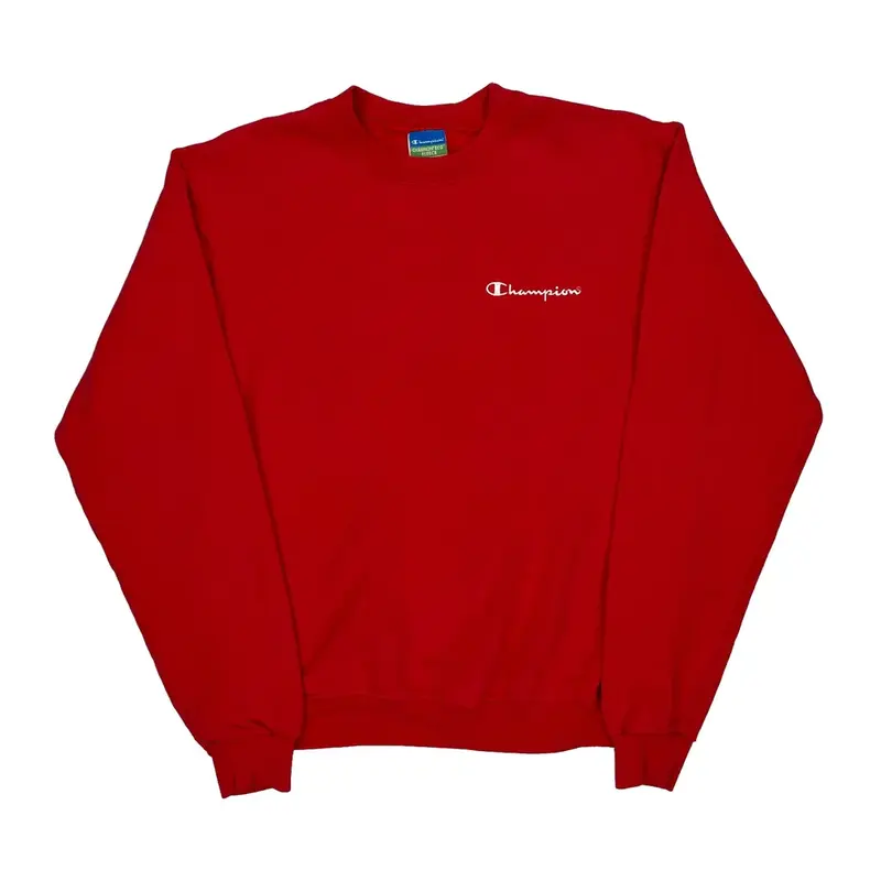 Champion Sweatshirt - Small Red Cotton Blend