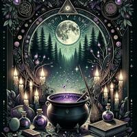 Moonlight Witchcraft World Pattern DIY Diamond Arts Colorful Painting Kit without Frame, DIY 5D Diamond Arts Colorful Paintin...