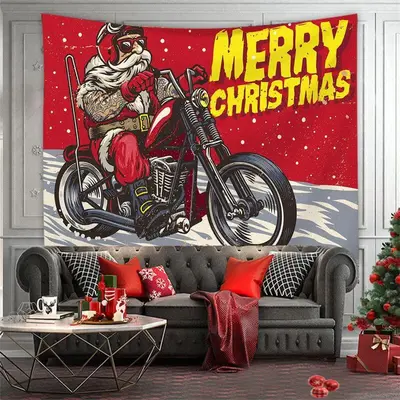 The Man Rides A Motorcycle 3D Printed Wall Tapestry - Aperturee