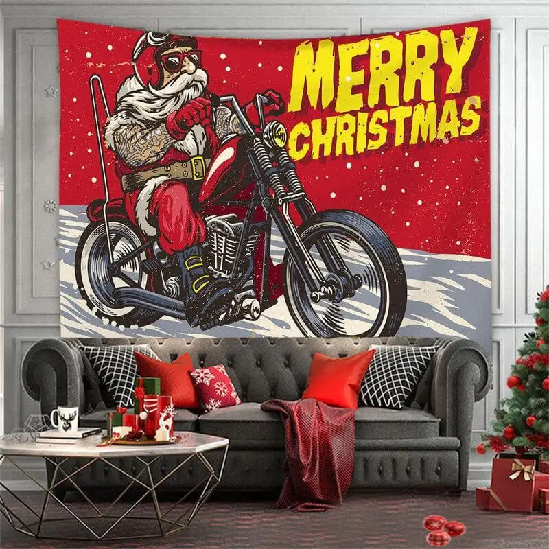 The Man Rides A Motorcycle 3D Printed Wall Tapestry - Aperturee