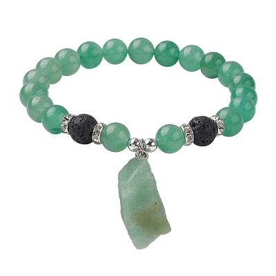 Natural Green Aventurine Beaded Stretch Bracelets