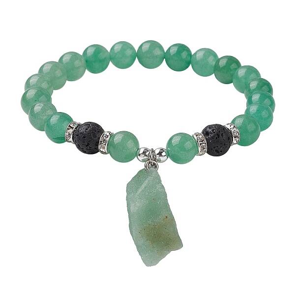 Natural Green Aventurine Beaded Stretch Bracelets