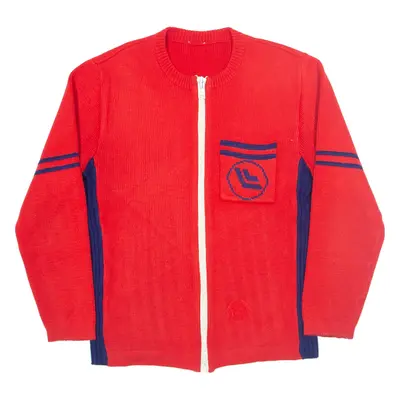 Cardigan Red Tight Knit Boys L