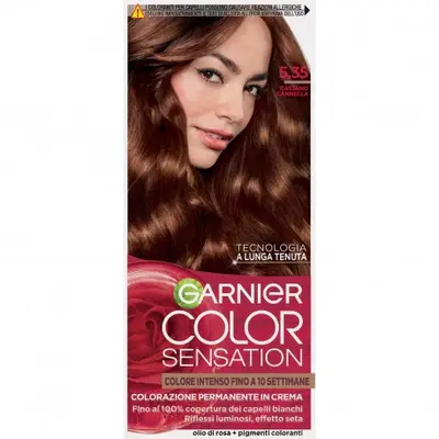 Garnier Color Sensation Permanent Cream Hair Color 5.35 Cinnamon Brown