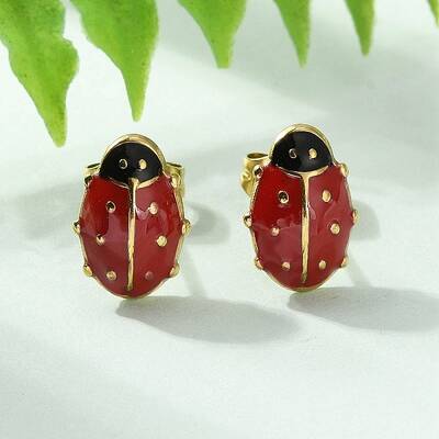 304 Stainless Steel Enamel Stud Earrings